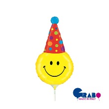 [Grabo balloons] Smiley Party Hat mini 14&quot;(33x16cm)