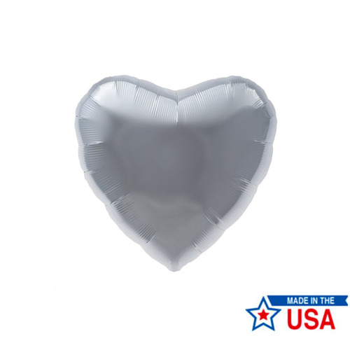 [Northstar balloons] Heart_silver 18&quot;(36x33cm)