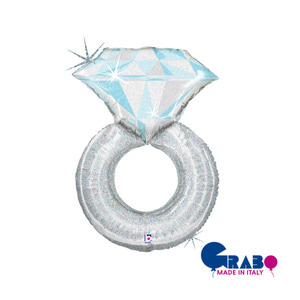 [Grabo balloons] Wedding ring_silver hologram 38&quot;(79x54cm)
