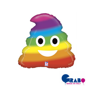 [헬륨벌룬] Emoji Rainbow Poo 20&quot;(39x40cm)